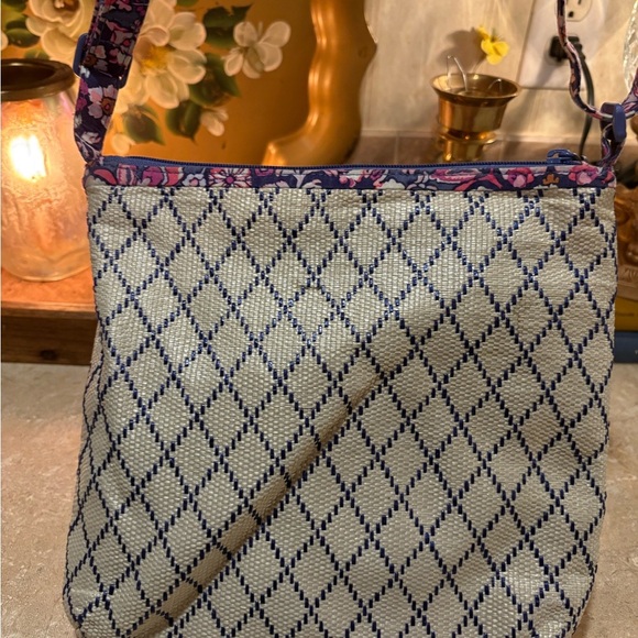 Vera Bradley Blue and Pink Crossbody Bag with Adjustable Strap - Picture 7 of 11